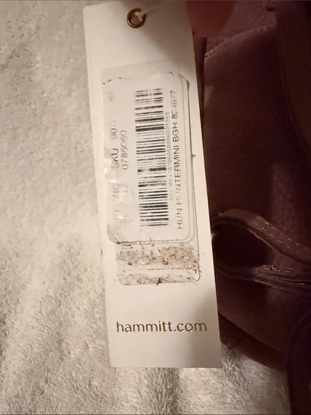 Hammitt Pebbled Leather Cosmetic Pouch in Mauve with Gold Studs